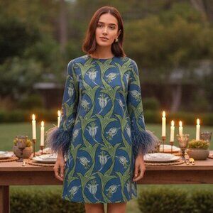 Tuckernuck Deco Floral Feather Mod Mary Dress NWT Size M Formal Wedding Guest